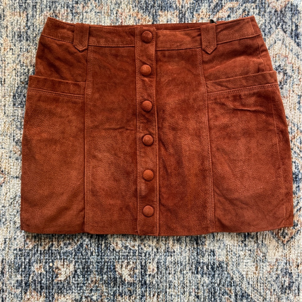 Blank NYC Rust Suede Skirt